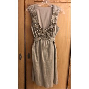 Gorgeous ✨✨ metallic linen dress with beading.